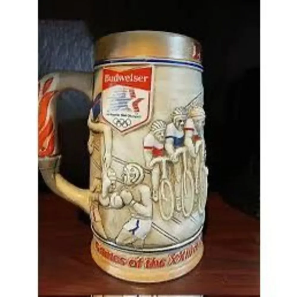 Vintage Budweiser 1984 Los Angeles Olympics Games Collectible Beer Stein Mug